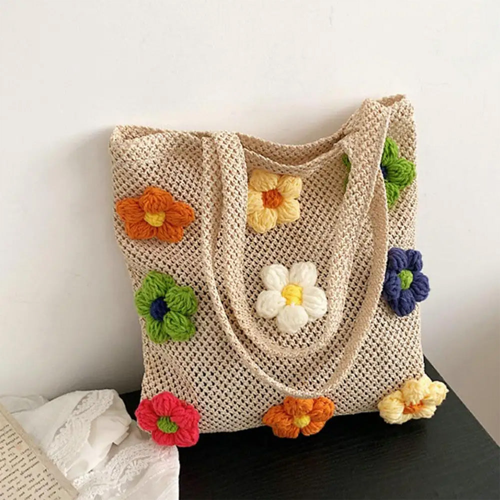 Daisy Crochet Tote Bag
