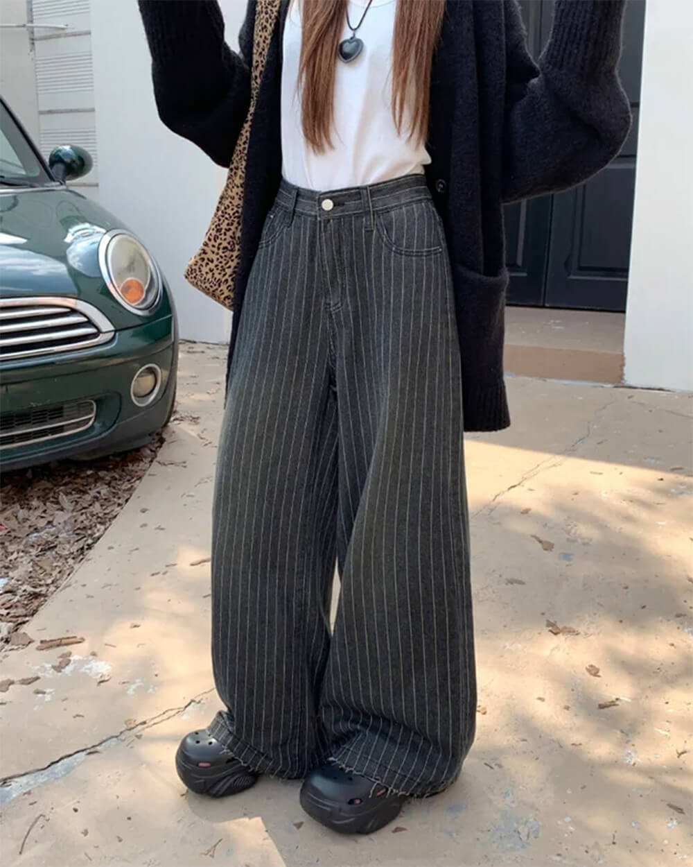 Teen Craft Striped Baggy Jeans