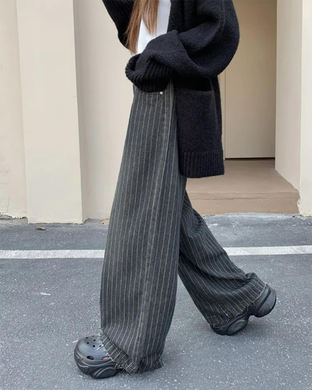 Teen Craft Striped Baggy Jeans
