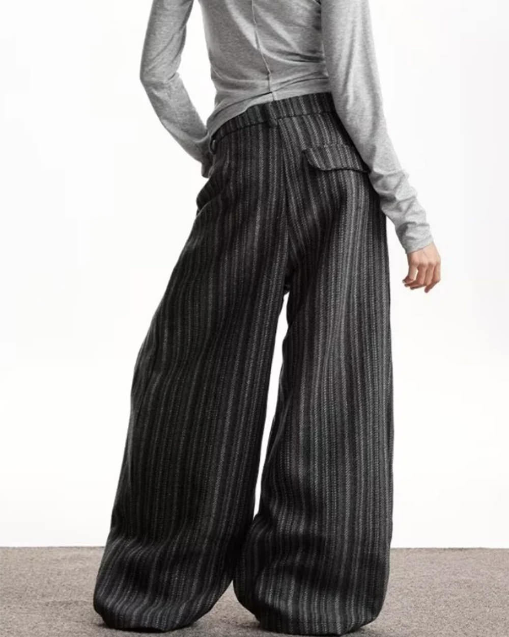 Dark Academia Striped Trousers