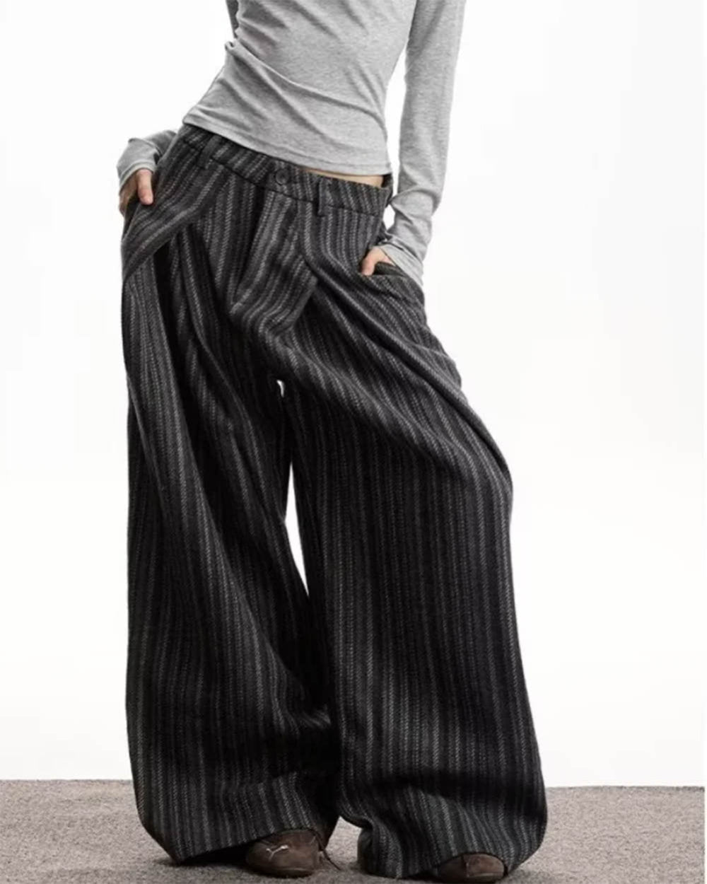 Dark Academia Striped Trousers