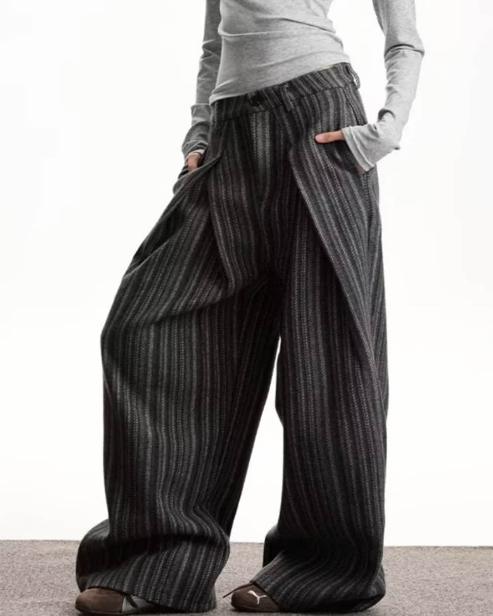 Dark Academia Striped Trousers