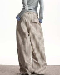 Dark Academia Striped Trousers