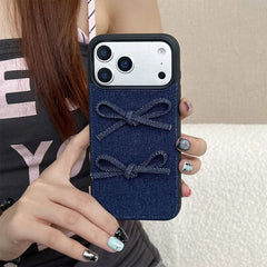 Denim Bow iPhone Case