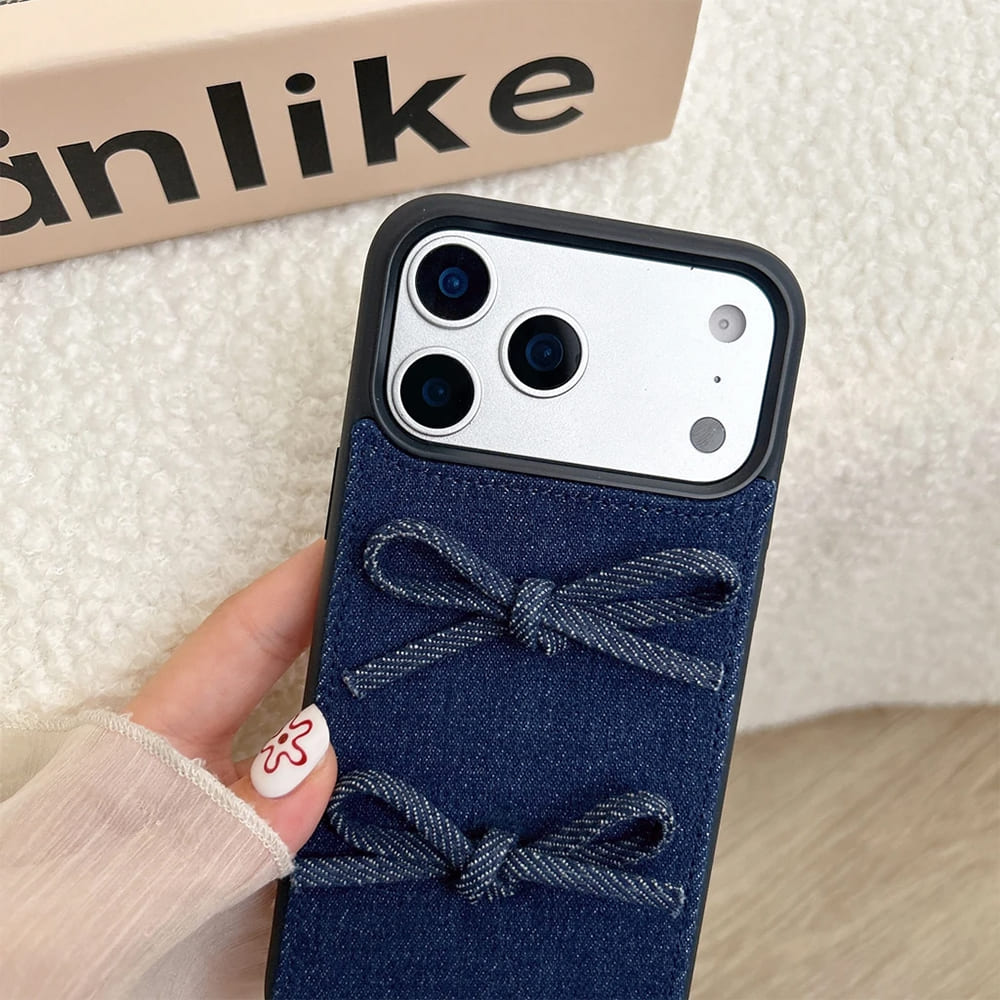 Denim Bow iPhone Case