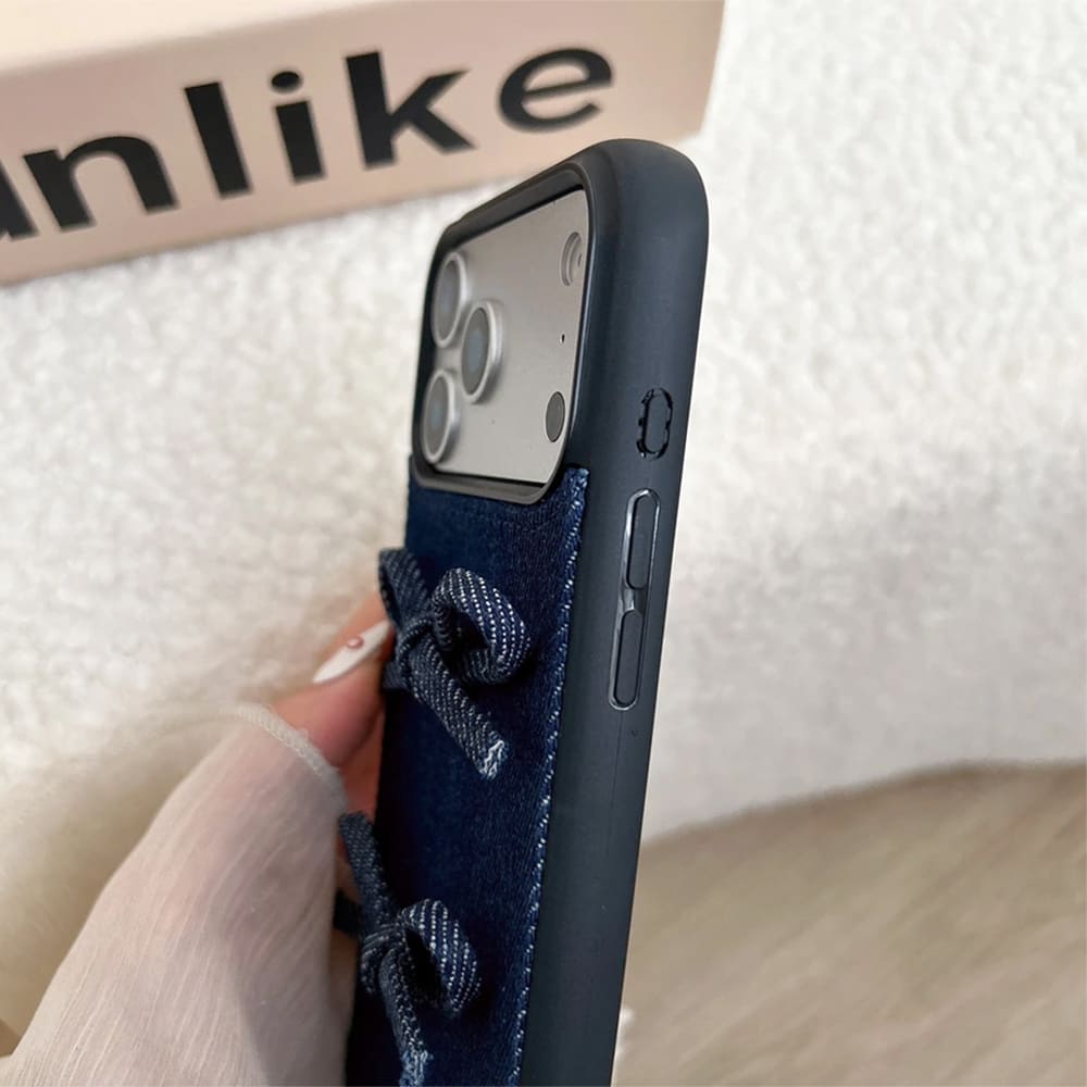 Denim Bow iPhone Case