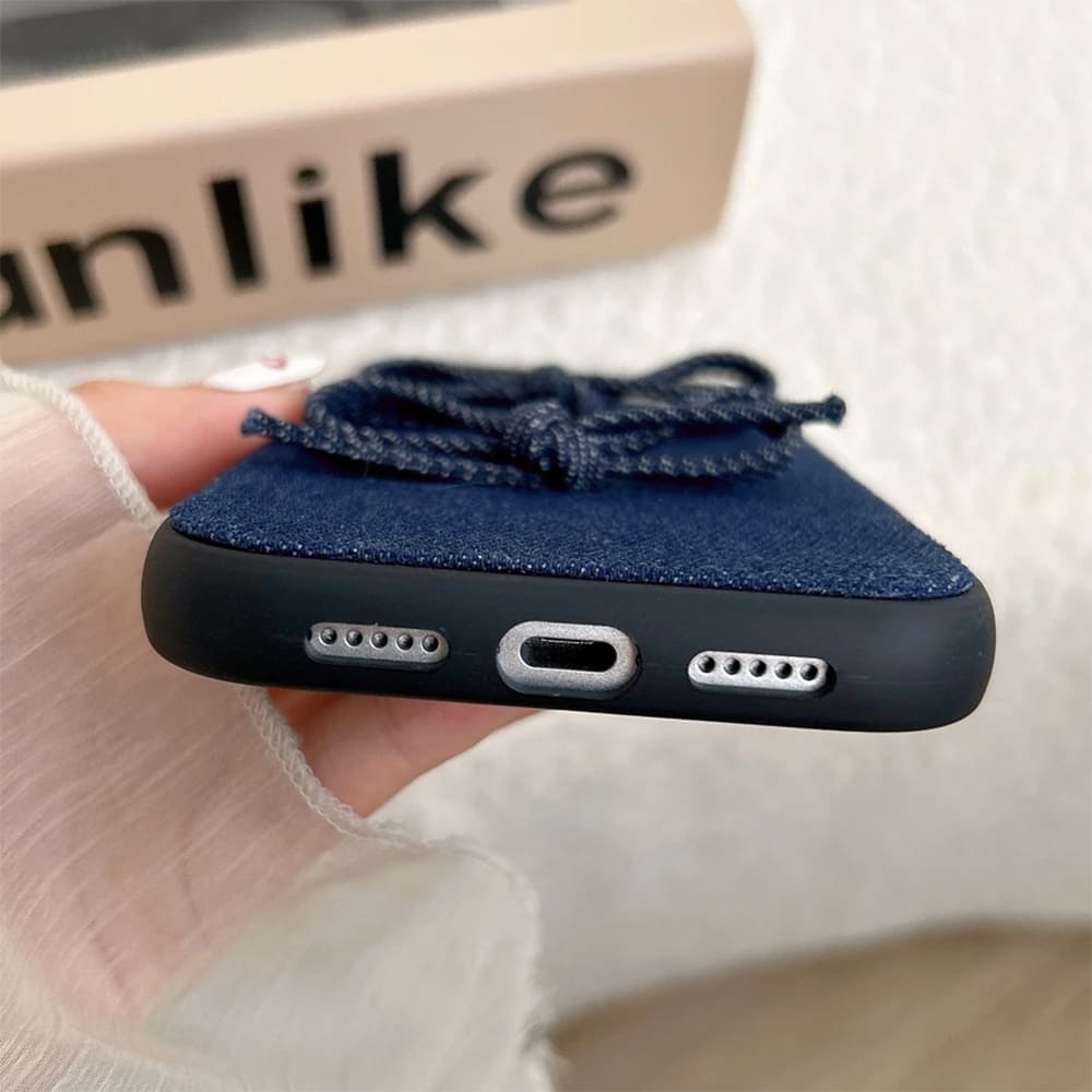 Denim Bow iPhone Case