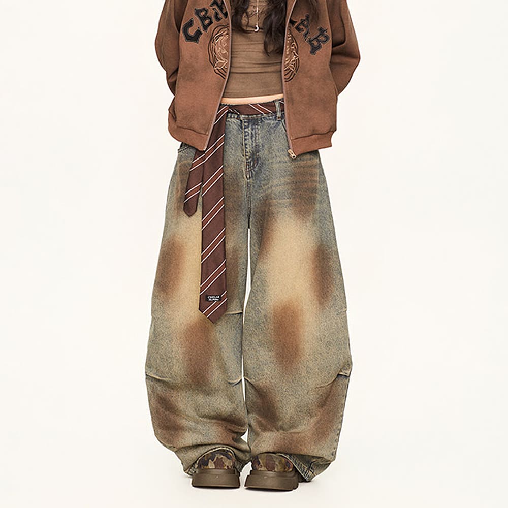 Dirty Business Washed Baggy Wide Leg Jeans