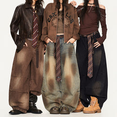 Dirty Business Washed Baggy Wide Leg Jeans