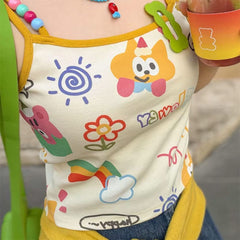 Doodle Graphic Crop Top