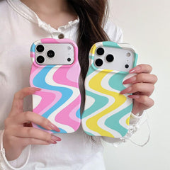 Dopamine Aesthetic Wavy Stripe iPhone Case