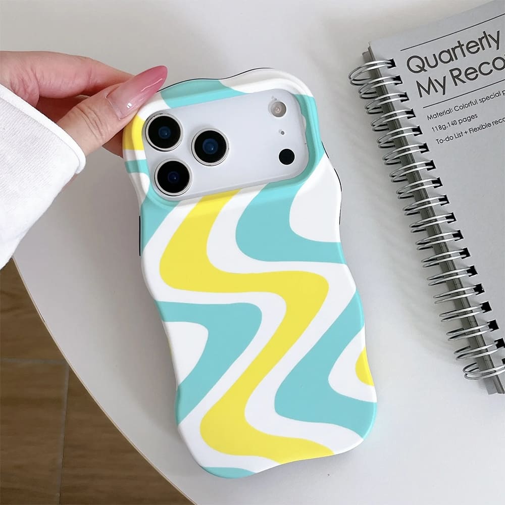 Dopamine Aesthetic Wavy Stripe iPhone Case