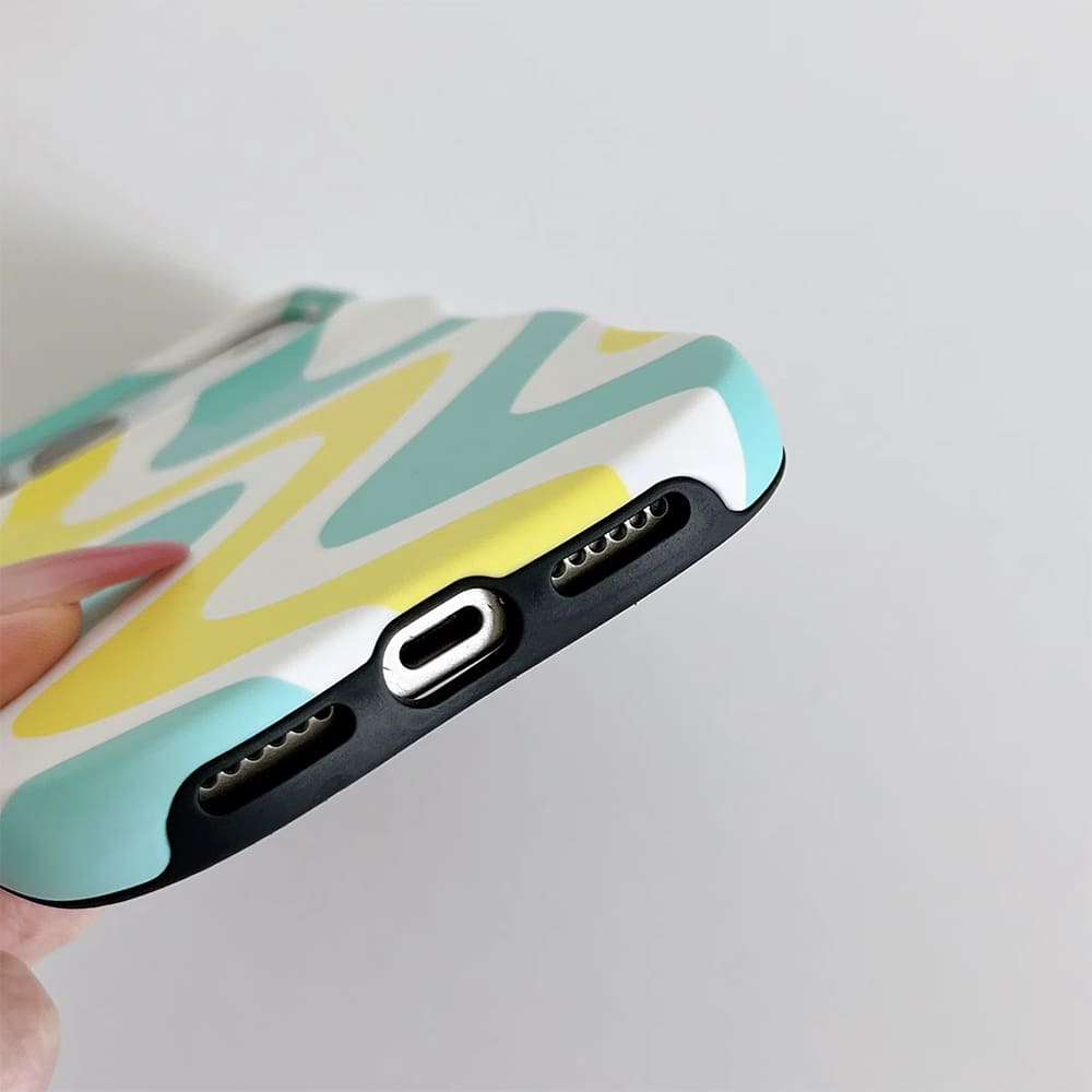 Dopamine Aesthetic Wavy Stripe iPhone Case