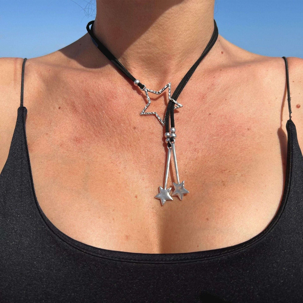 Double Star Cord Necklace