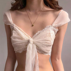 Fairycore Aesthetic Lace Crop Top