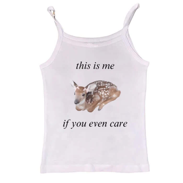 Fawn Print Cute Tank Top