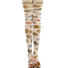 Fish Print Tights