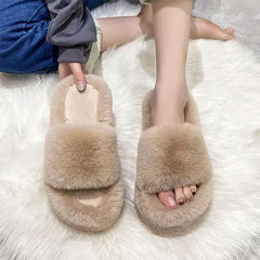Fluffy Platform Slippers