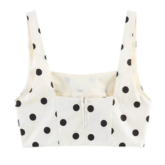 French Girl Polka Dot Crop Top