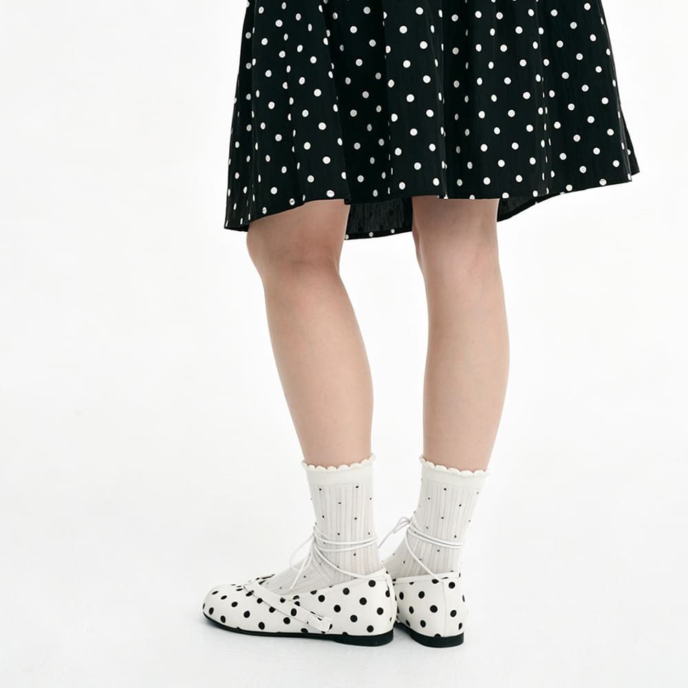 French Girl Polka Dot Tabi Ballet Flats