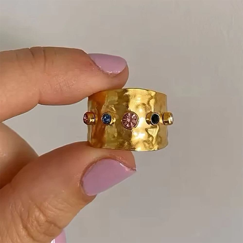Gemstones Wide Ring