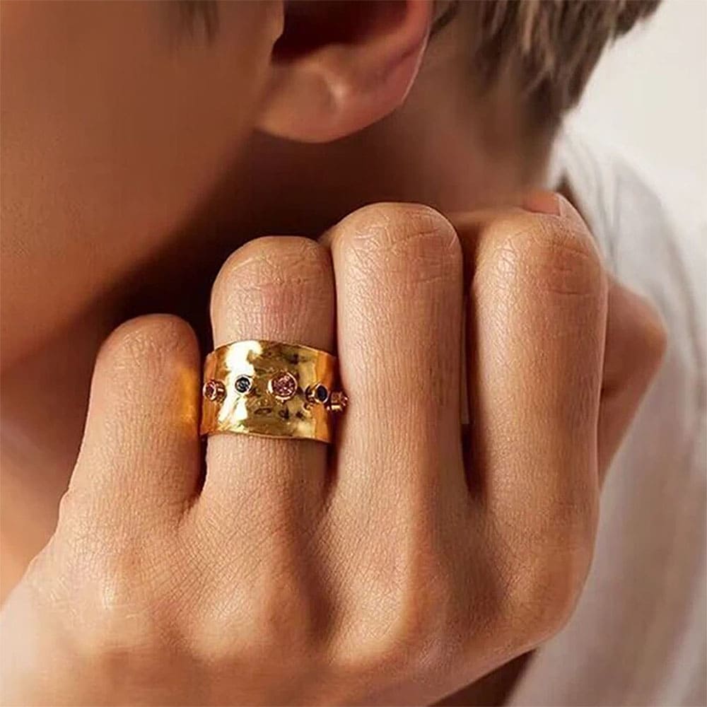 Gemstones Wide Ring
