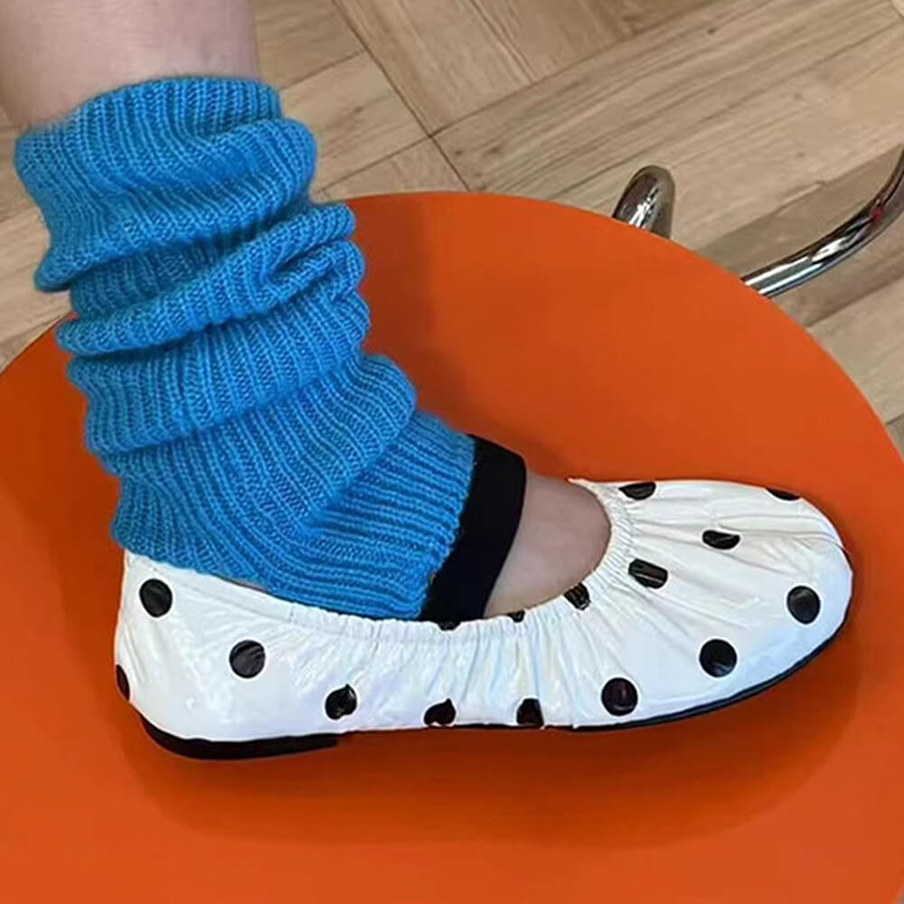 Glossy Polka Dot Tabi Flats