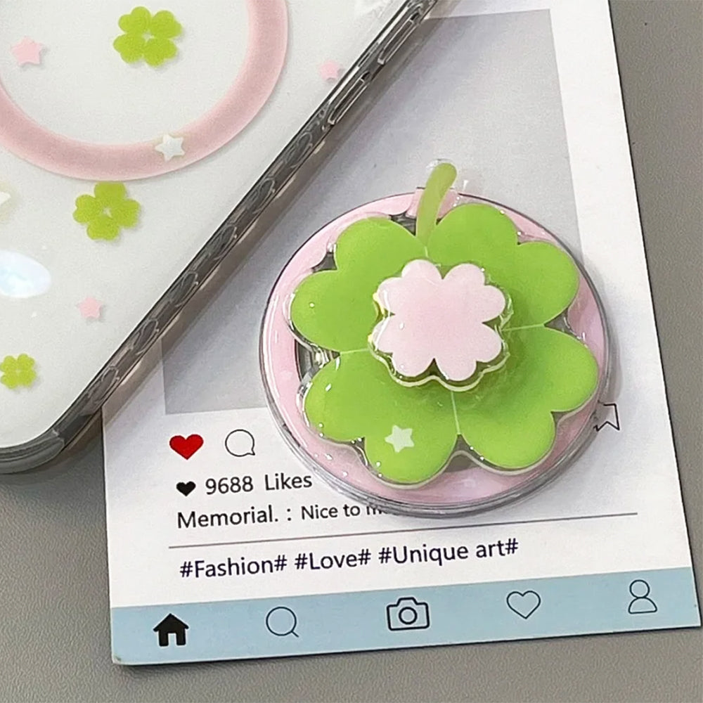 Green Clover Phone Grip Stand