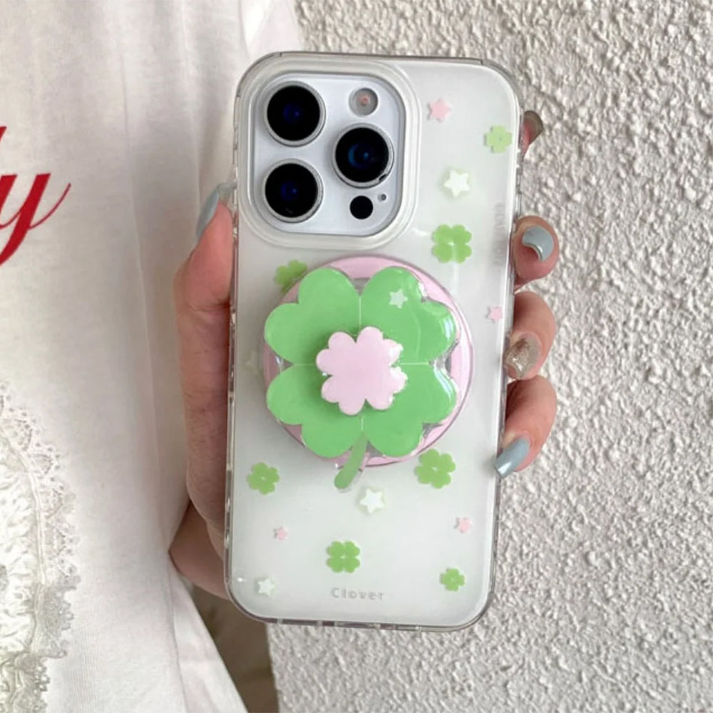Green Clover Phone Grip Stand