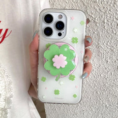 Green Clover Phone Grip Stand