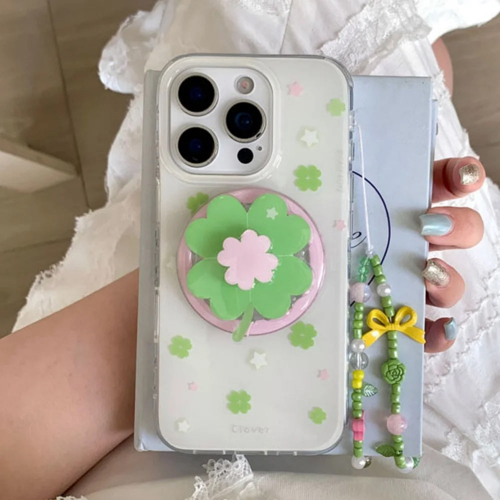 Green Clover Phone Grip Stand