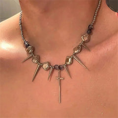 Grunge Aesthetic Cross Necklace