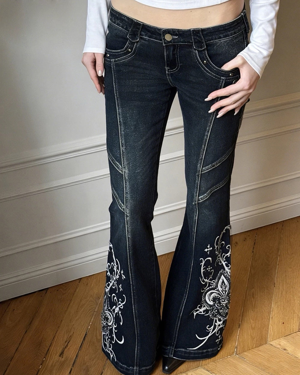 Grunge Aesthetic Flared Jeans