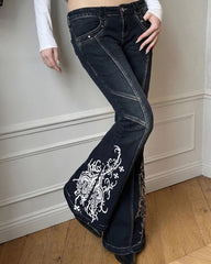 Grunge Aesthetic Flared Jeans