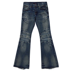 Grunge Distressed Flare Jeans
