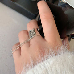 Grunge Lace-Up Ring