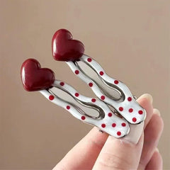 Love Girl Polka Dot Hair Clips