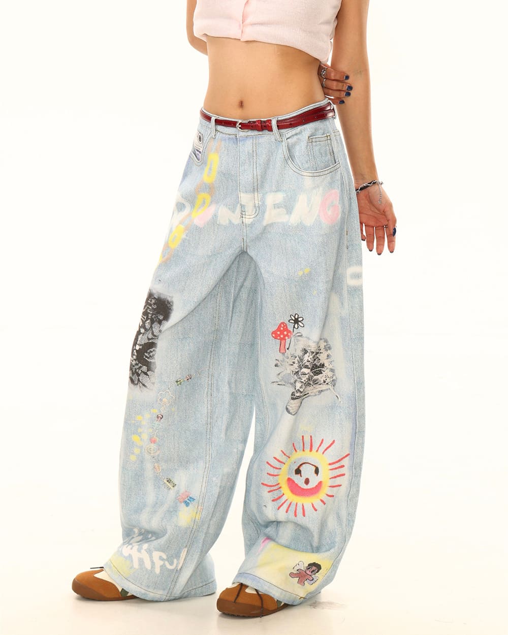 Indie Kid Mushroom Print Jeans
