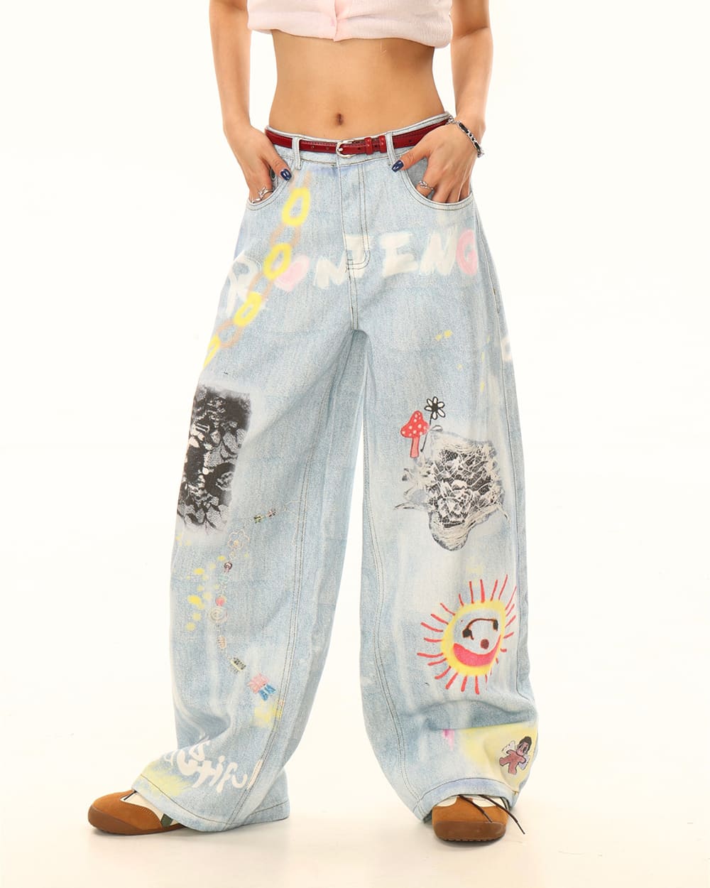 Indie Kid Mushroom Print Jeans