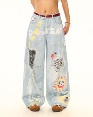 Indie Kid Mushroom Print Jeans