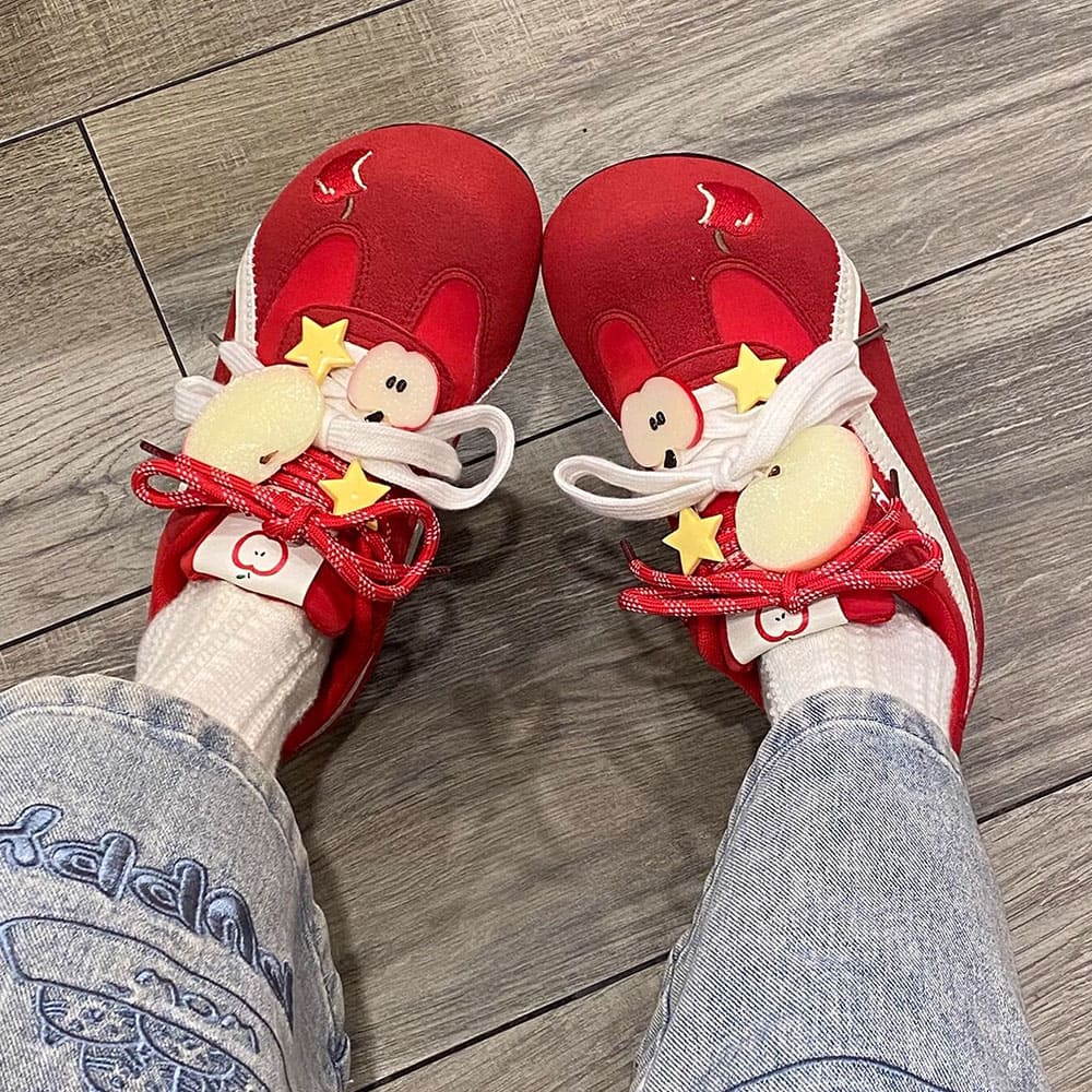 Kawaii Apple Charm Sneakers