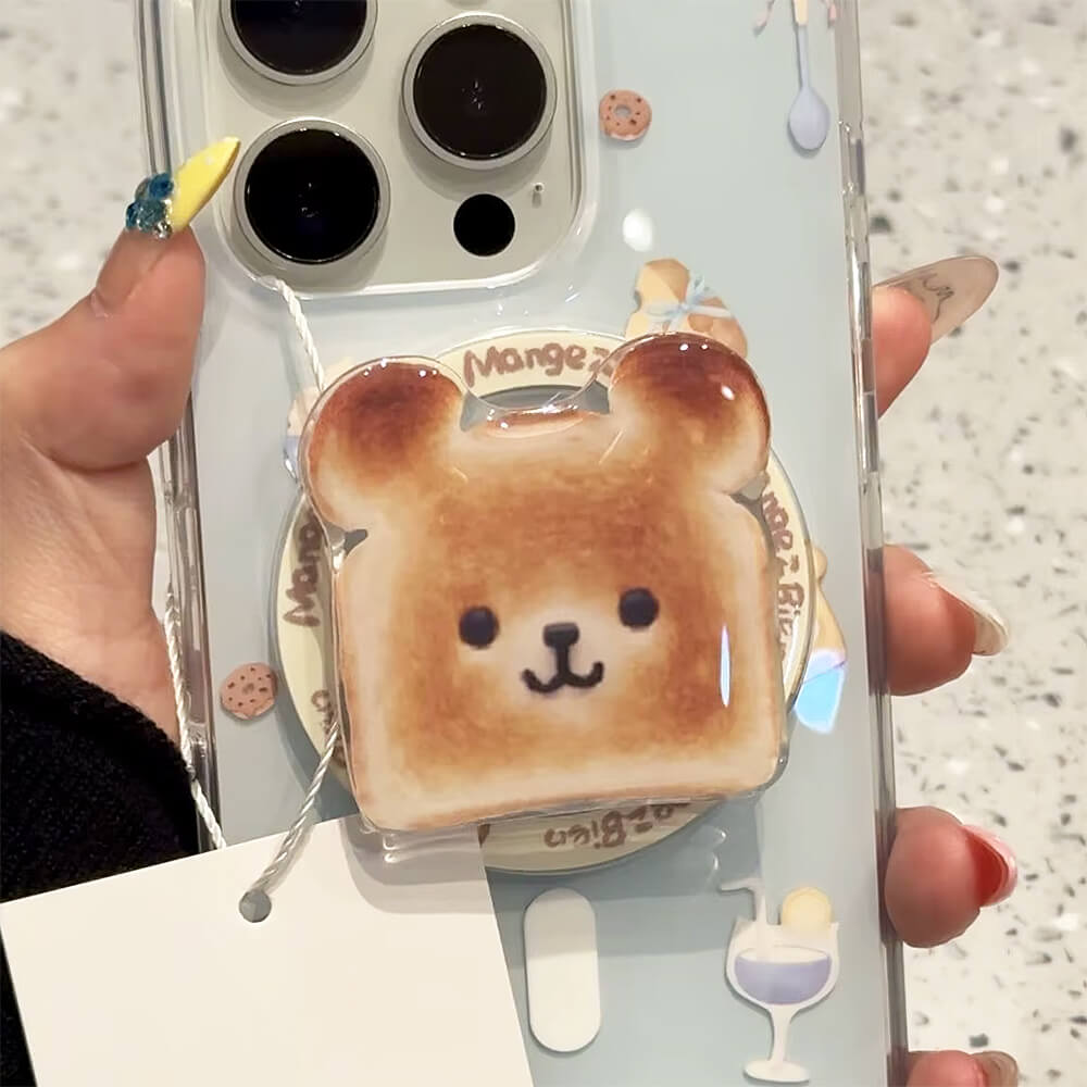 Kawaii Bear Toast Phone Grip