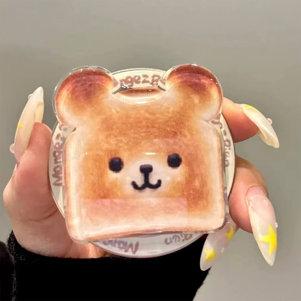 Kawaii Bear Toast Phone Grip