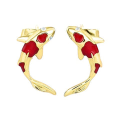 Koi Fish Stud Earrings