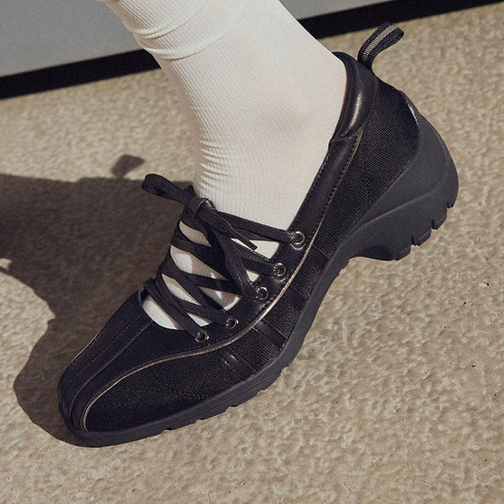 Model Behavior Lace Up Ballet Heeled Sneakers