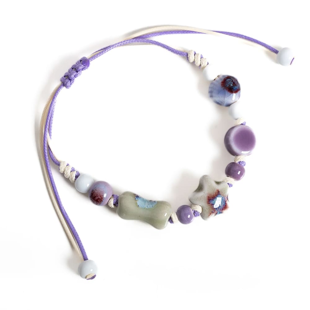 Lavender Star Beaded Bracelet