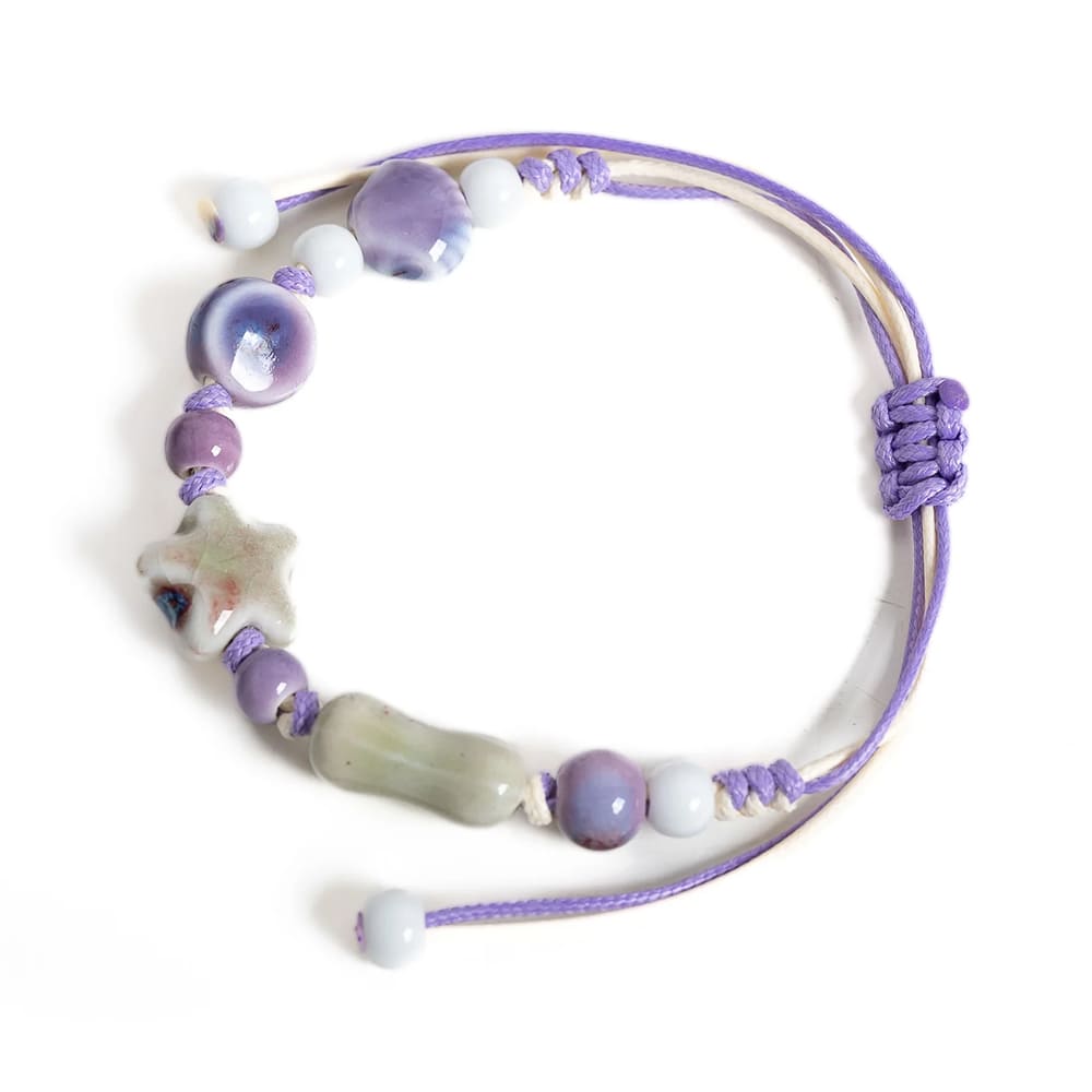 Lavender Star Beaded Bracelet