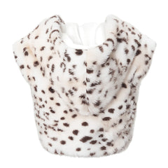 Alpha Aura Leopard Fur Hooded Vest
