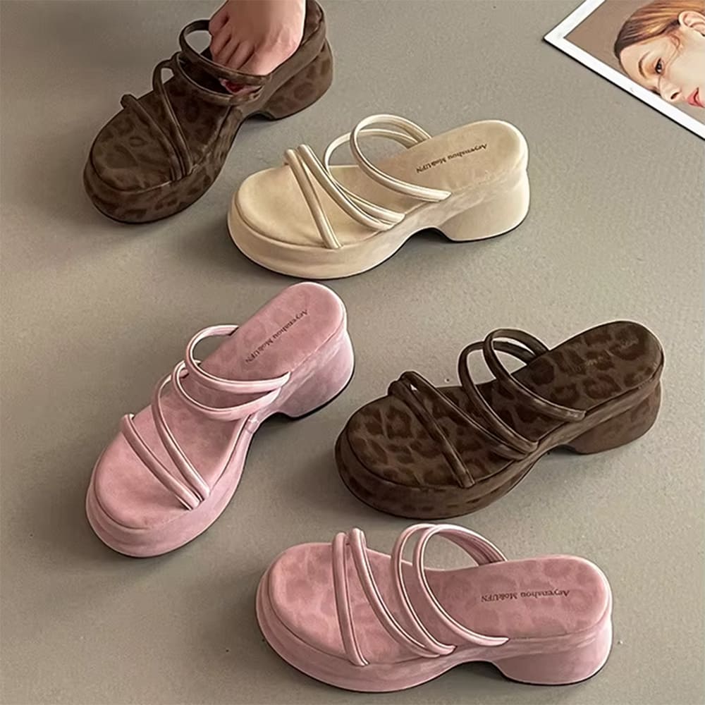 Leopard Print Open Toe Sandals