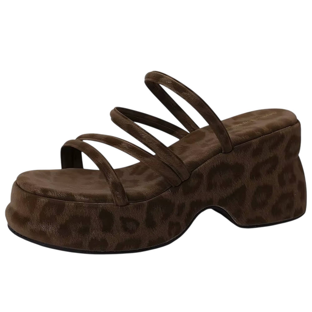 Leopard Print Open Toe Sandals
